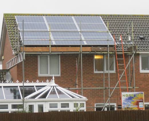 solar panel-A Moser Baer solar pv installation in Highcliffe, Dorset