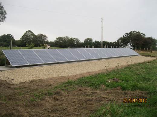 solar panel-A four kW ground mount system in Lytchett Matravers