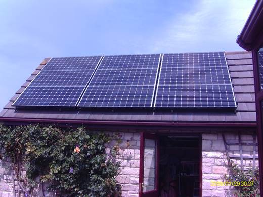 solar panel-A nine module Sanyo HIT 240 system for Mr and Mrs T. in Swanage